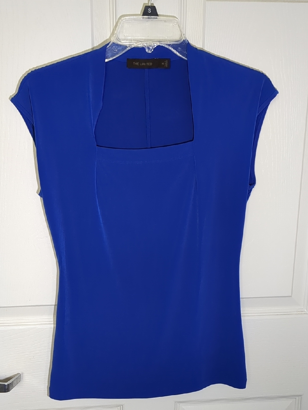 The Limited Cobalt Blue Square Neck Cap Sleeve Top